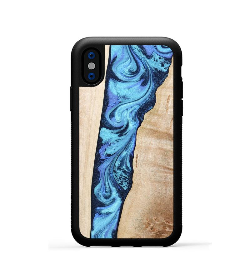 iPhone Xs Wood Phone Case - Kristie (Blue, 801376)