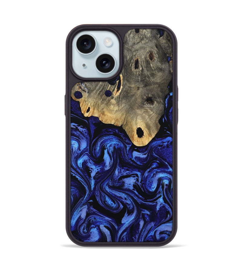 iPhone 15 Wood Phone Case - Harley (Blue, 801377)