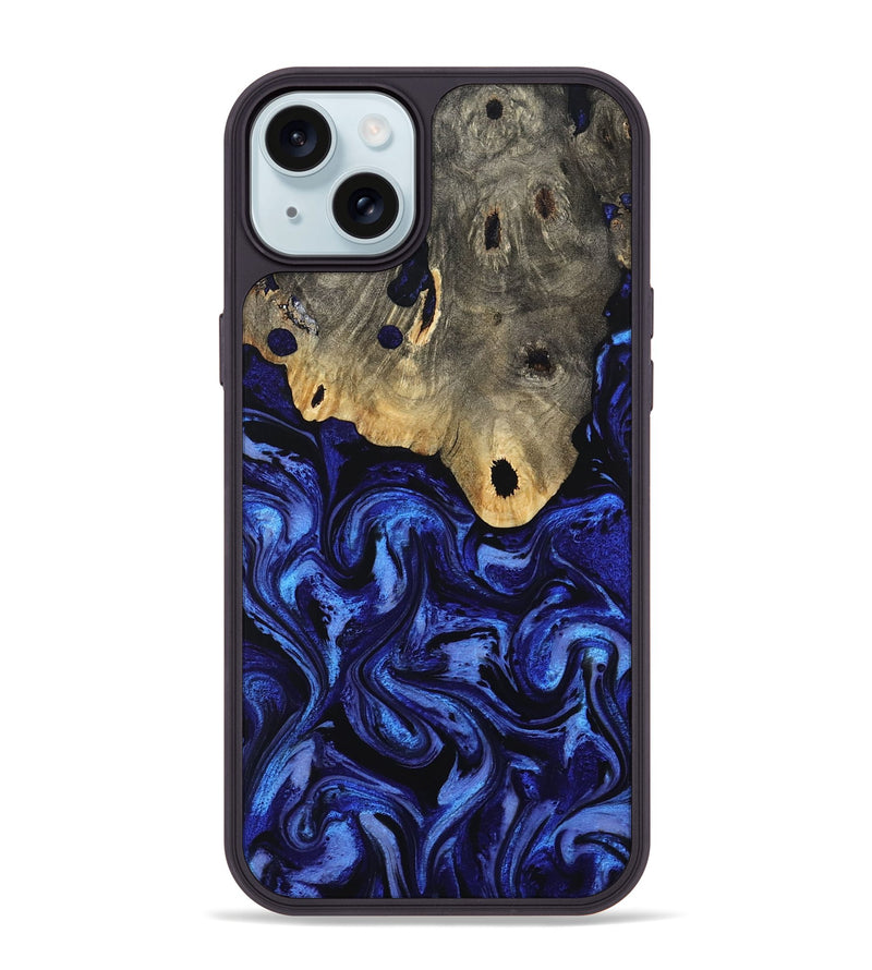 iPhone 15 Plus Wood Phone Case - Harley (Blue, 801377)