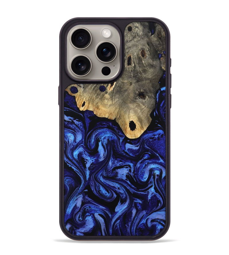 iPhone 15 Pro Max Wood Phone Case - Harley (Blue, 801377)