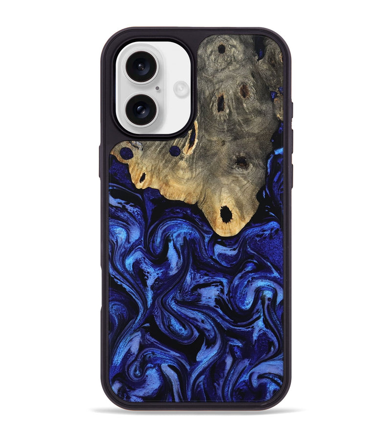 iPhone 16 Plus Wood Phone Case - Harley (Blue, 801377)