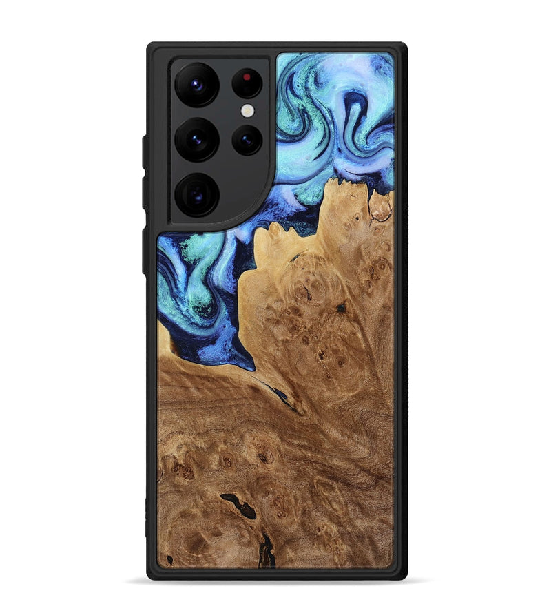 Galaxy S22 Ultra Wood Phone Case - Matie (Blue, 801378)