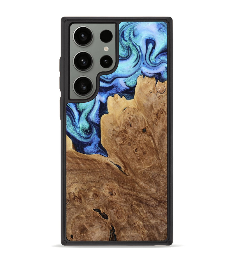 Galaxy S23 Ultra Wood Phone Case - Matie (Blue, 801378)