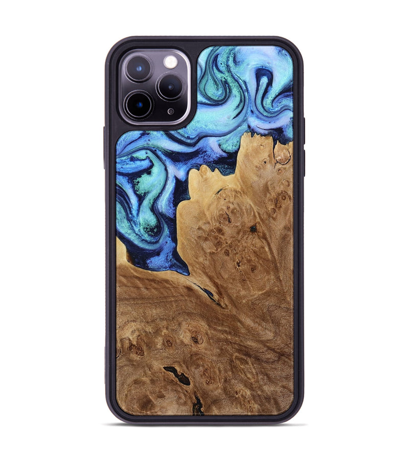 iPhone 11 Pro Max Wood Phone Case - Matie (Blue, 801378)