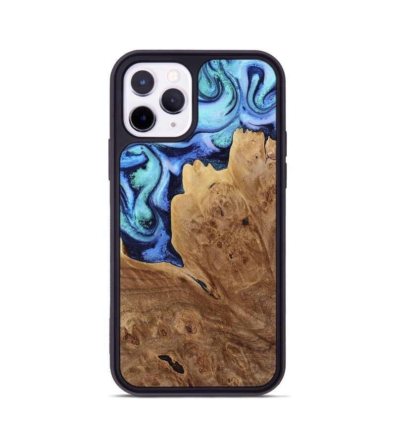 iPhone 11 Pro Wood Phone Case - Matie (Blue, 801378)