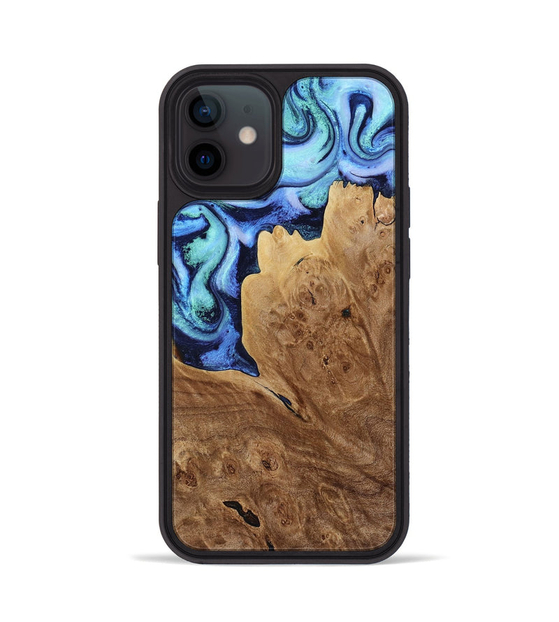 iPhone 12 Wood Phone Case - Matie (Blue, 801378)