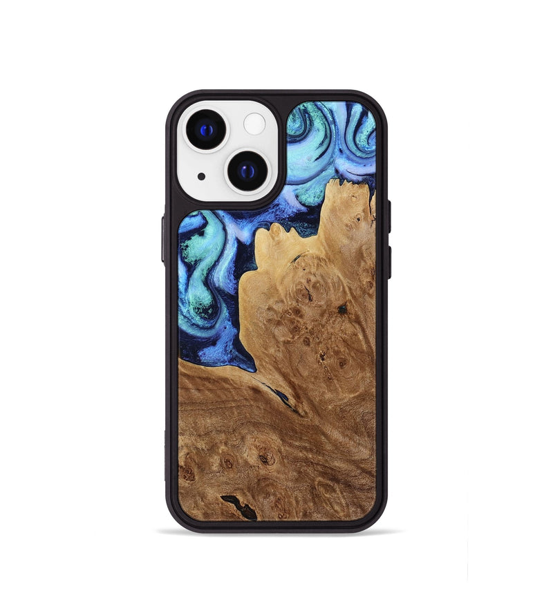 iPhone 13 mini Wood Phone Case - Matie (Blue, 801378)