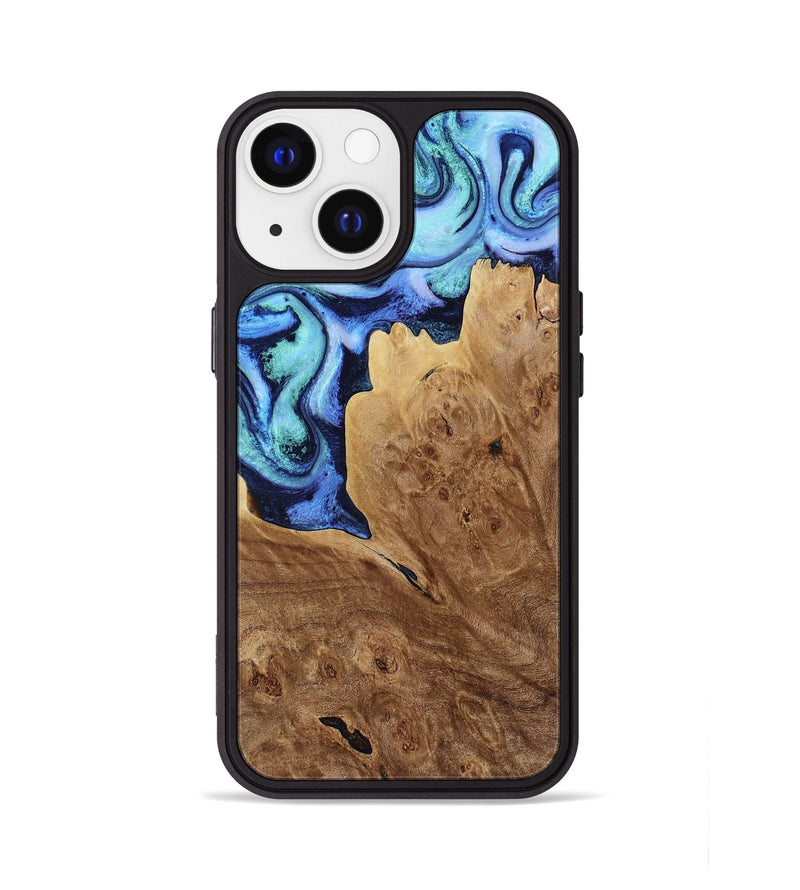 iPhone 13 Wood Phone Case - Matie (Blue, 801378)