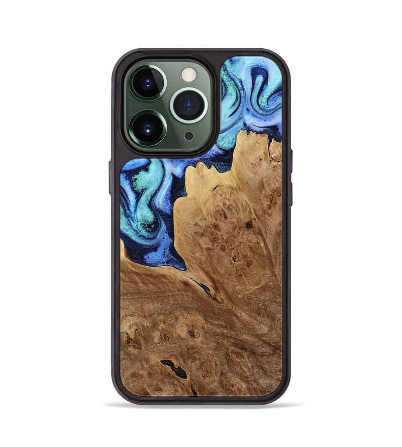 iPhone 13 Pro Wood Phone Case - Matie (Blue, 801378)