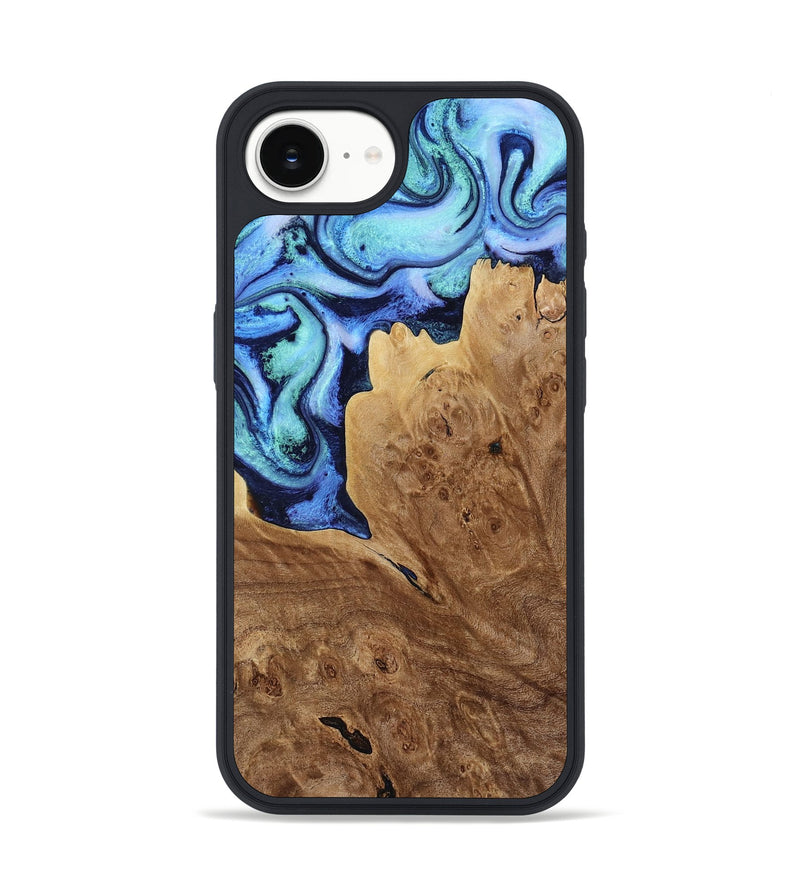 iPhone 16e Wood Phone Case - Matie (Blue, 801378)