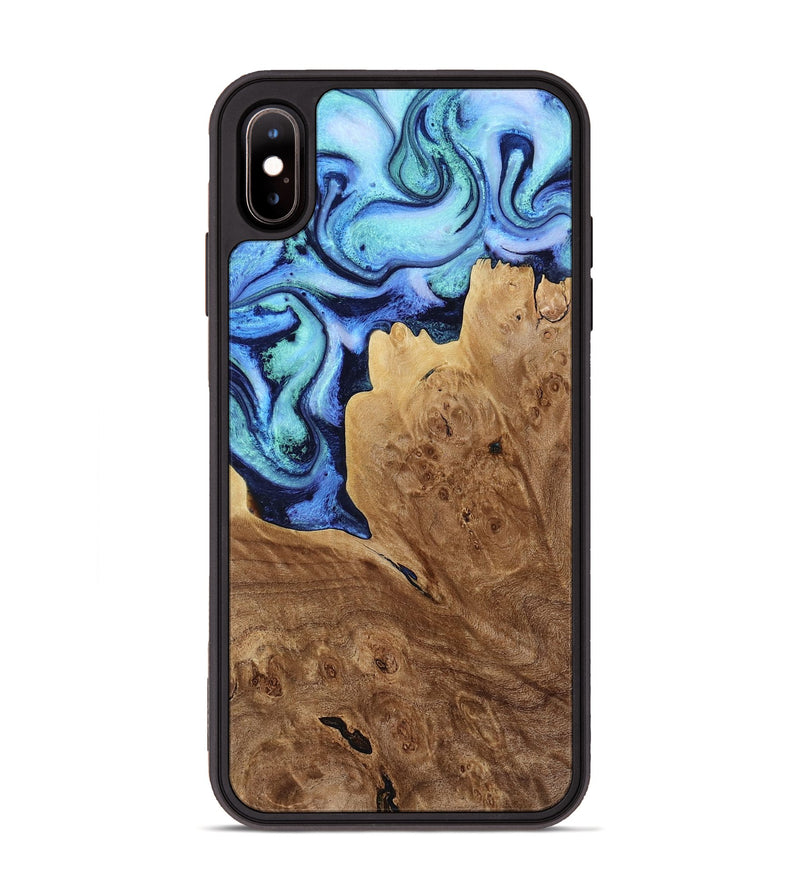 iPhone Xs Max Wood Phone Case - Matie (Blue, 801378)