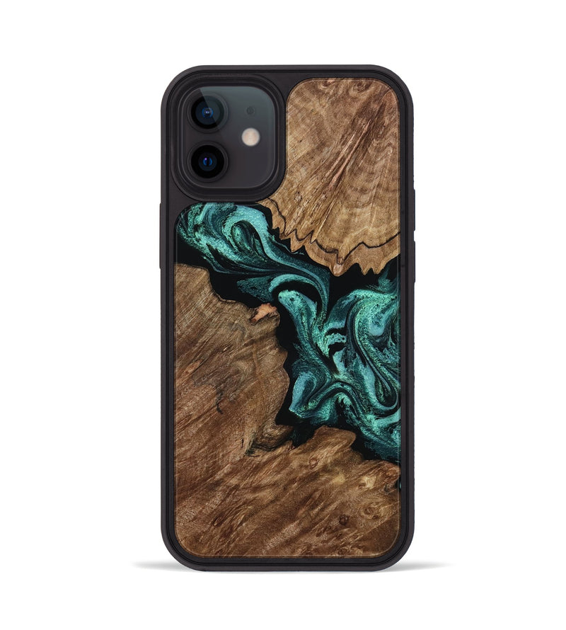 iPhone 12 Wood Phone Case - Carrie (Green, 801379)