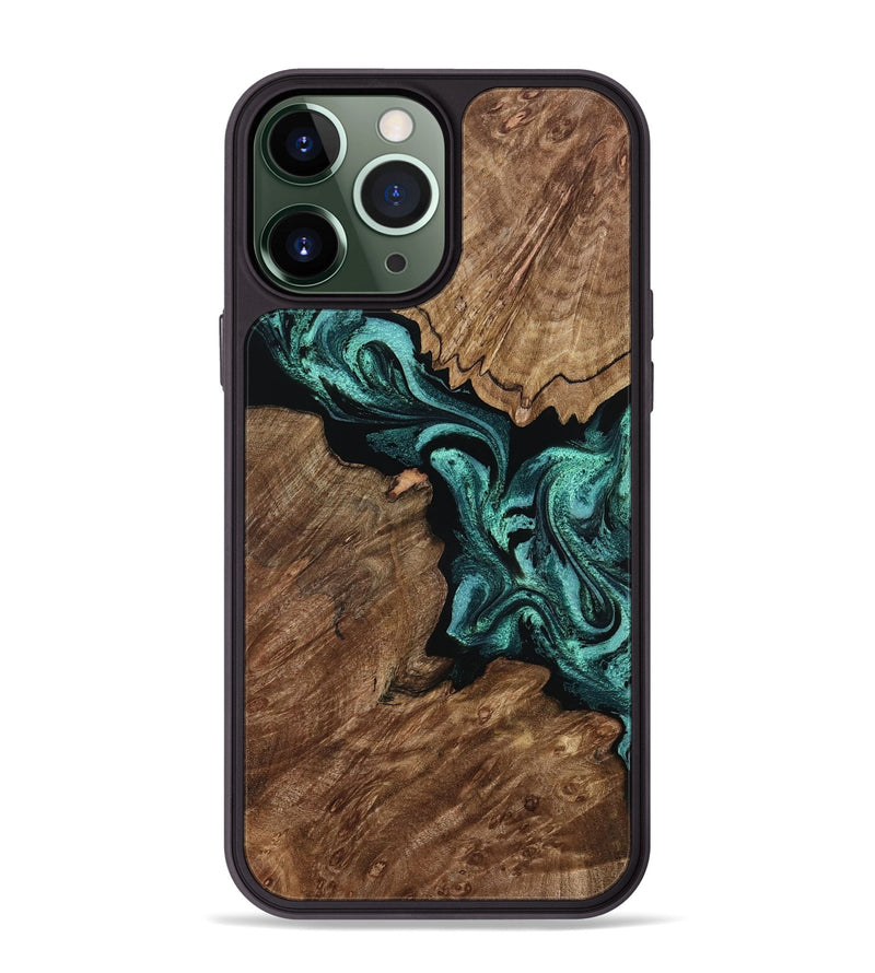 iPhone 13 Pro Max Wood Phone Case - Carrie (Green, 801379)