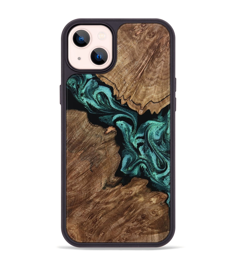 iPhone 14 Plus Wood Phone Case - Carrie (Green, 801379)