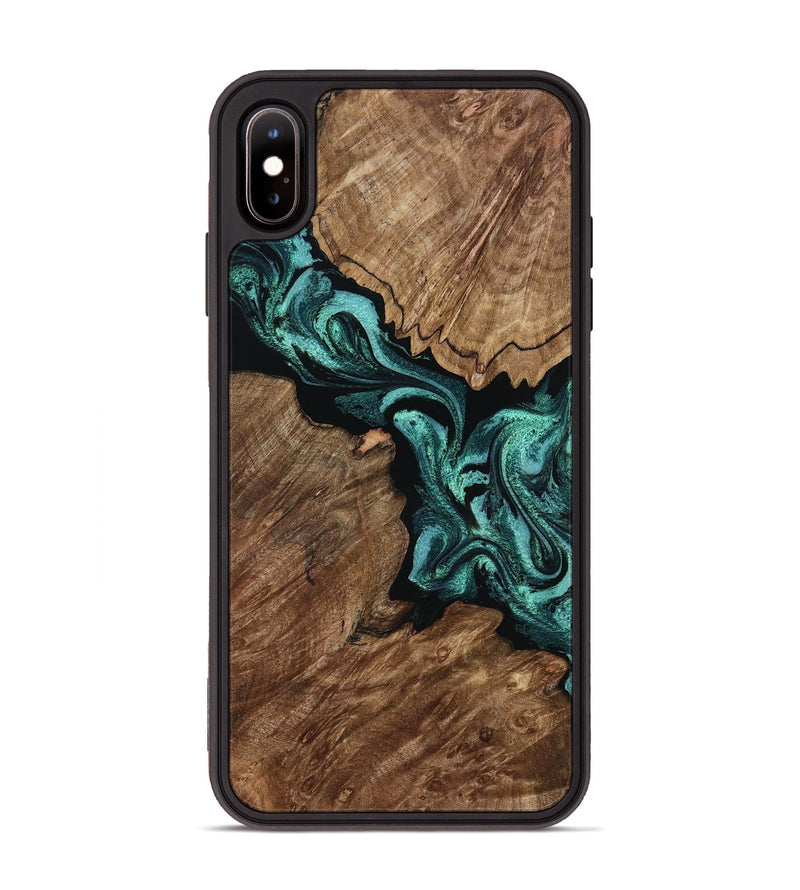iPhone Xs Max Wood Phone Case - Carrie (Green, 801379)