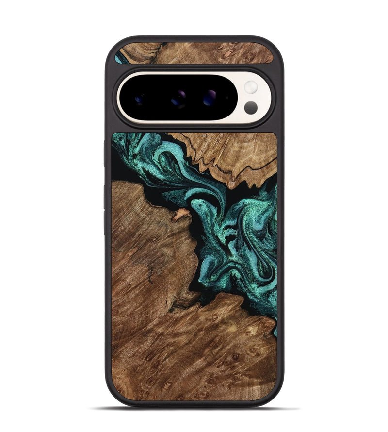 Pixel 9 Wood Phone Case - Carrie (Green, 801379)