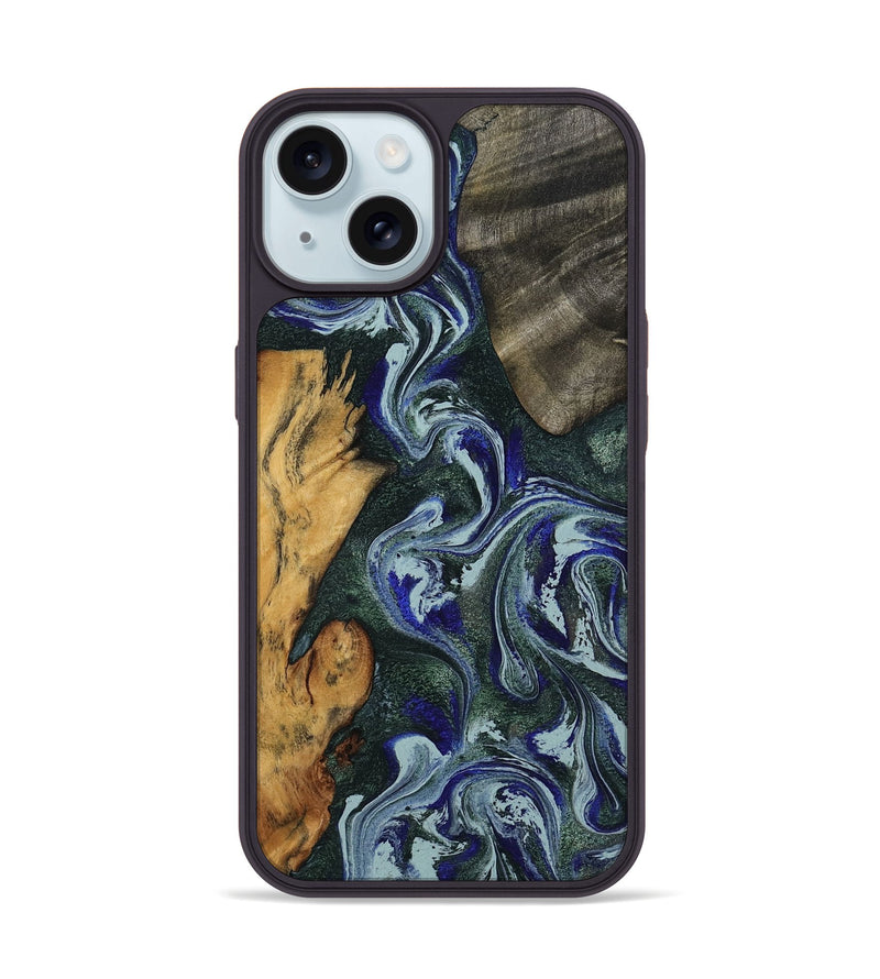 iPhone 15 Wood Phone Case - Kaylie (Green, 801380)