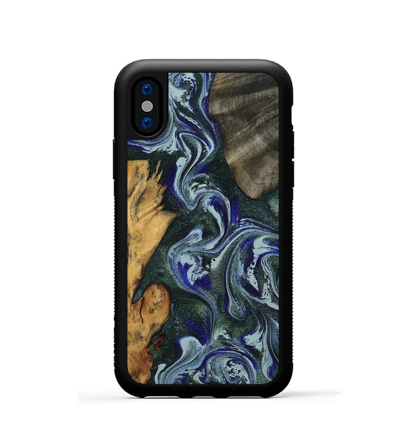 iPhone Xs Wood Phone Case - Kaylie (Green, 801380)