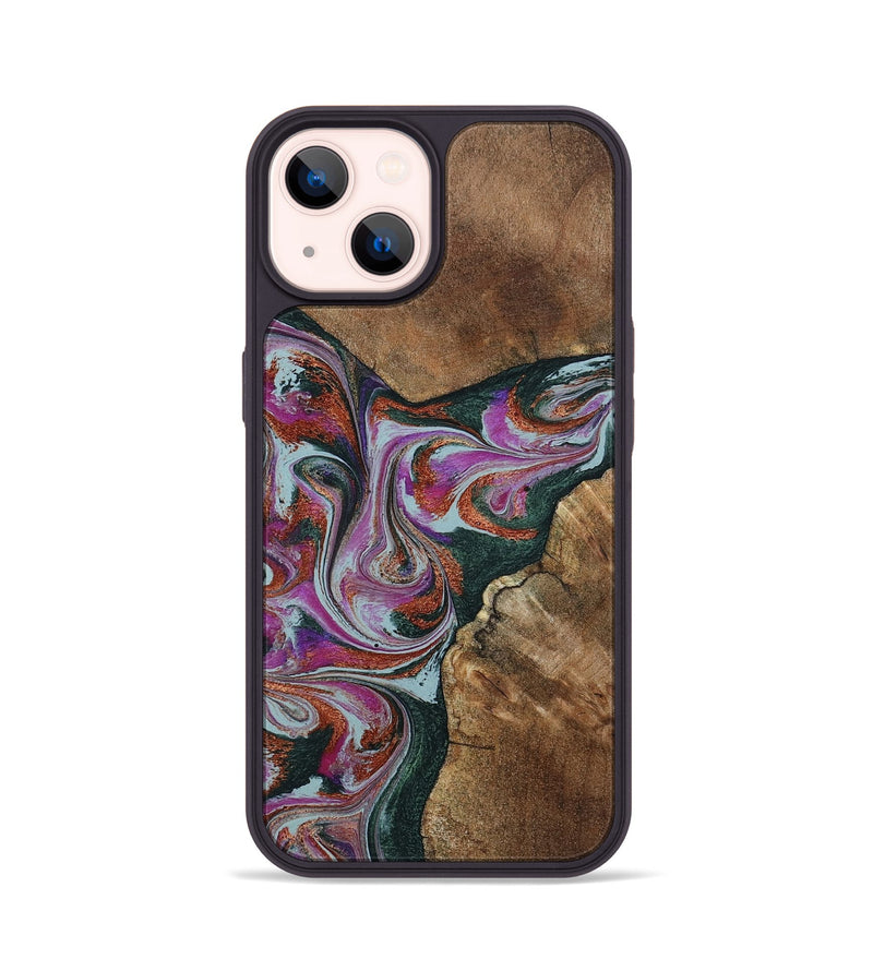 iPhone 14 Wood Phone Case - Sherrie (Green, 801381)
