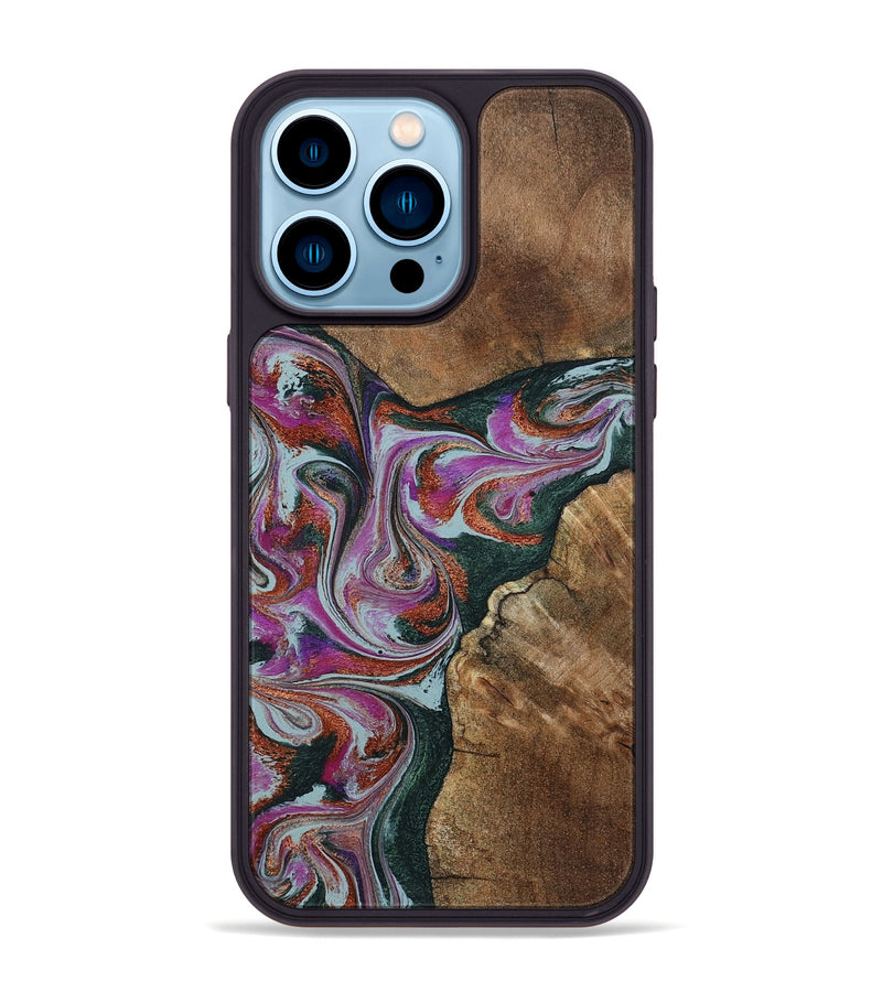 iPhone 14 Pro Max Wood Phone Case - Sherrie (Green, 801381)