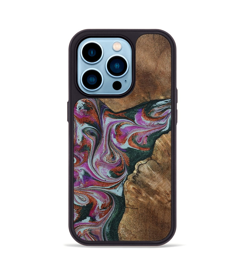 iPhone 14 Pro Wood Phone Case - Sherrie (Green, 801381)