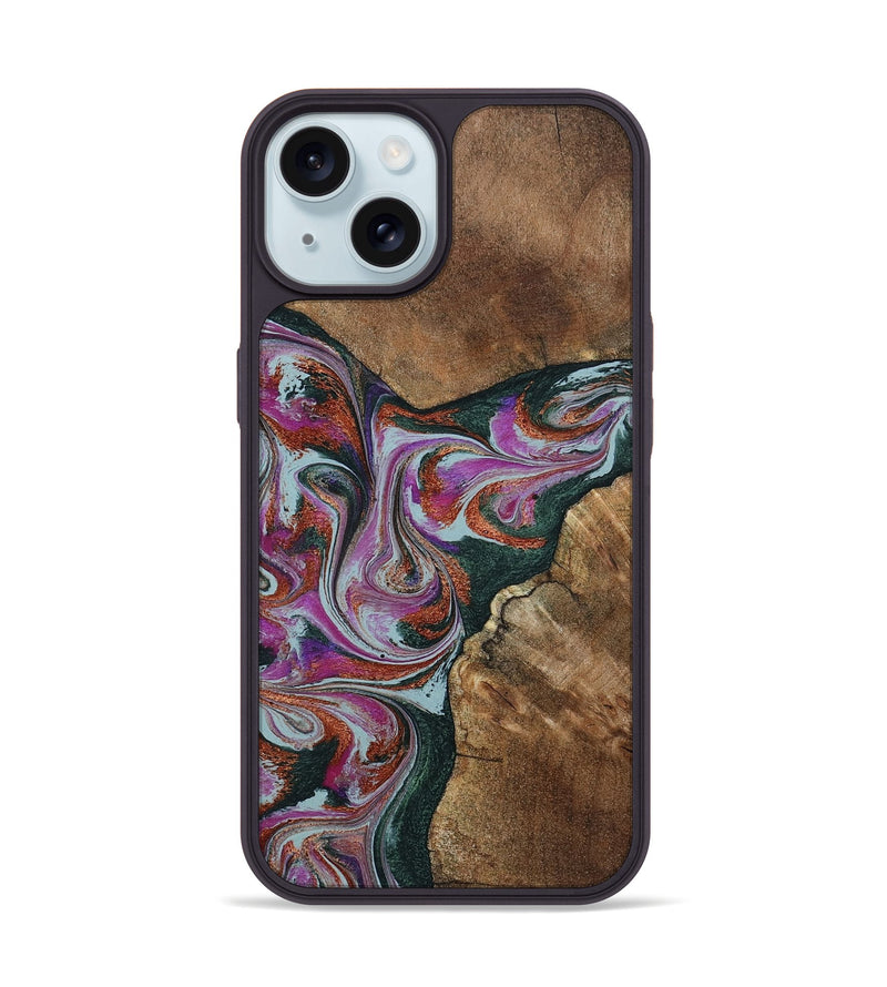 iPhone 15 Wood Phone Case - Sherrie (Green, 801381)
