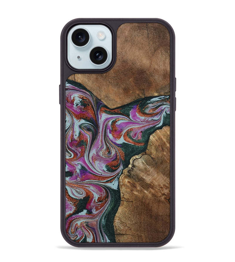 iPhone 15 Plus Wood Phone Case - Sherrie (Green, 801381)