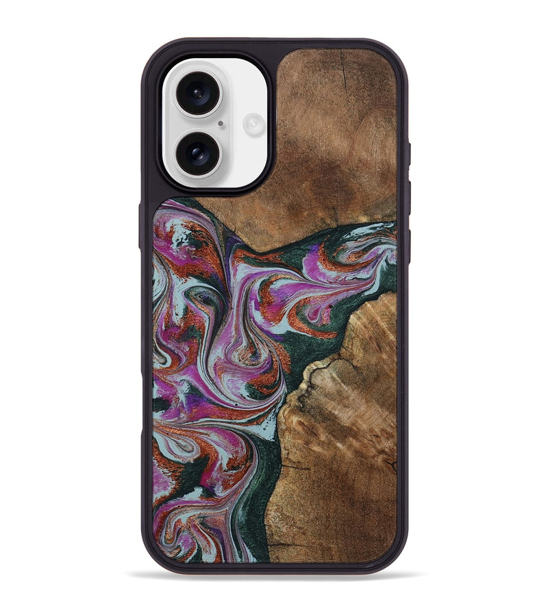 iPhone 16 Plus Wood Phone Case - Sherrie (Green, 801381)