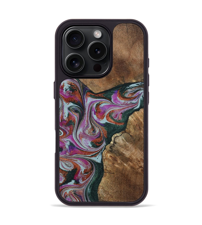iPhone 16 Pro Wood Phone Case - Sherrie (Green, 801381)