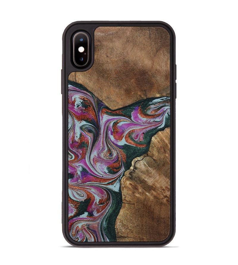 iPhone Xs Max Wood Phone Case - Sherrie (Green, 801381)