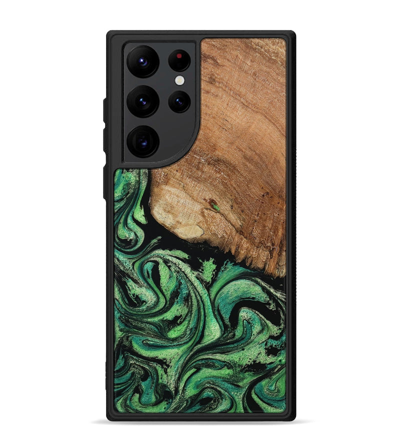 Galaxy S22 Ultra Wood Phone Case - Seven (Green, 801383)