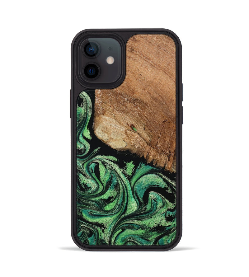 iPhone 12 Wood Phone Case - Seven (Green, 801383)