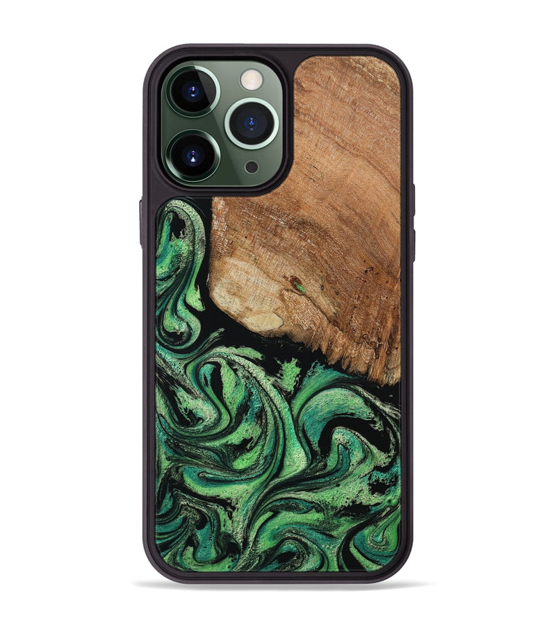 iPhone 13 Pro Max Wood Phone Case - Seven (Green, 801383)