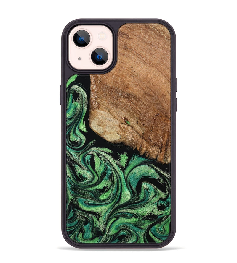 iPhone 14 Plus Wood Phone Case - Seven (Green, 801383)