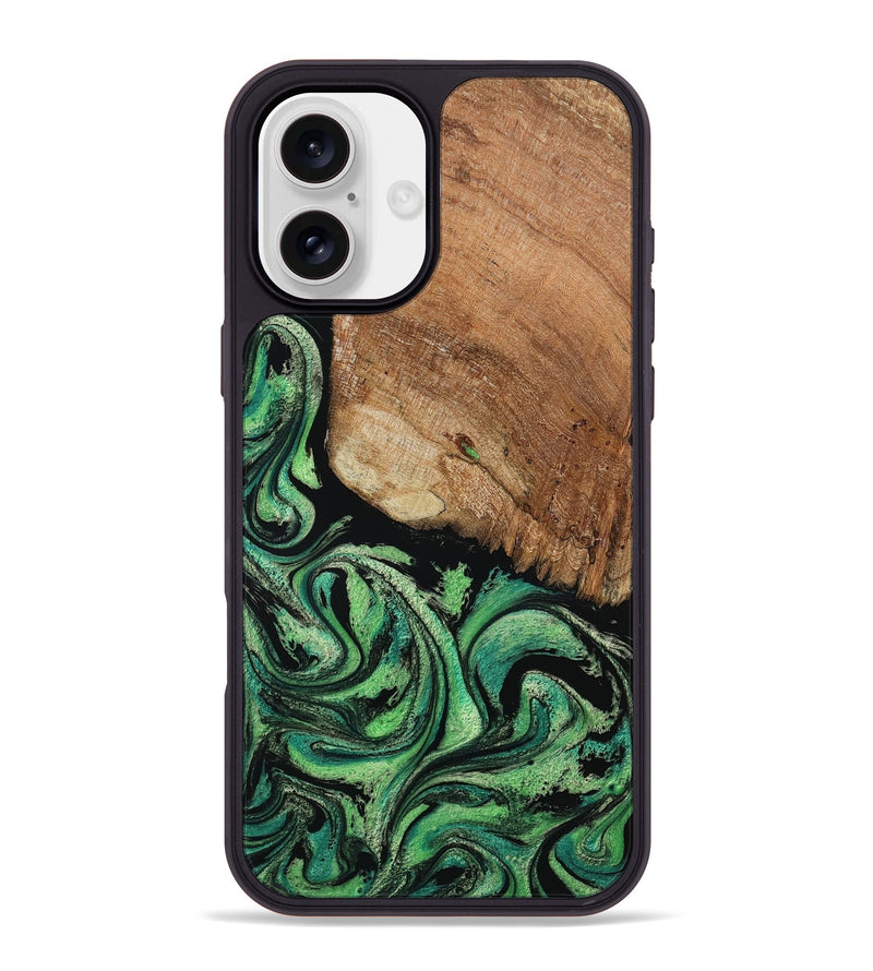 iPhone 16 Plus Wood Phone Case - Seven (Green, 801383)