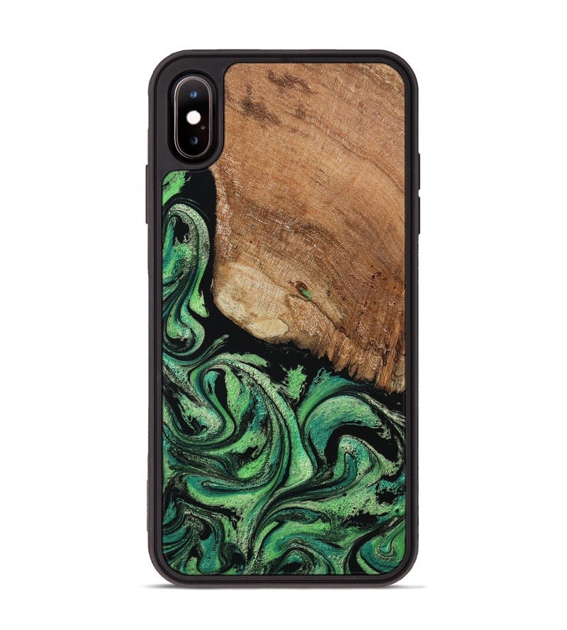iPhone Xs Max Wood Phone Case - Seven (Green, 801383)