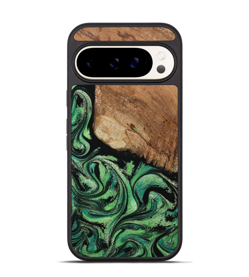 Pixel 9 Wood Phone Case - Seven (Green, 801383)