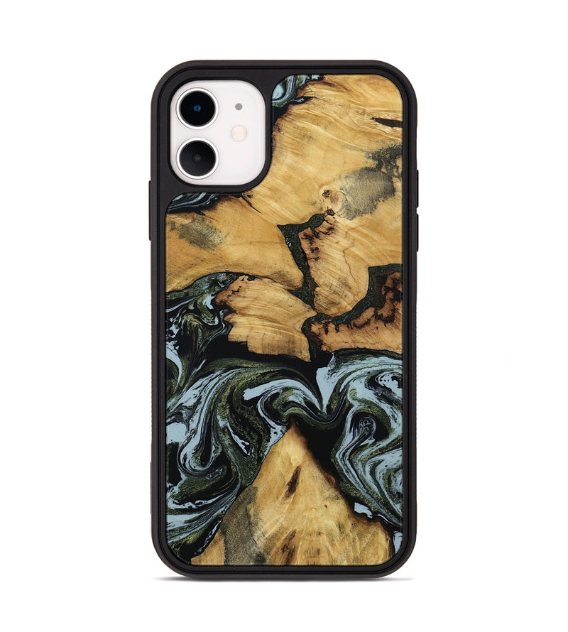 iPhone 11 Wood Phone Case - Ava (Green, 801384)