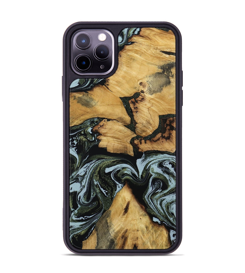 iPhone 11 Pro Max Wood Phone Case - Ava (Green, 801384)