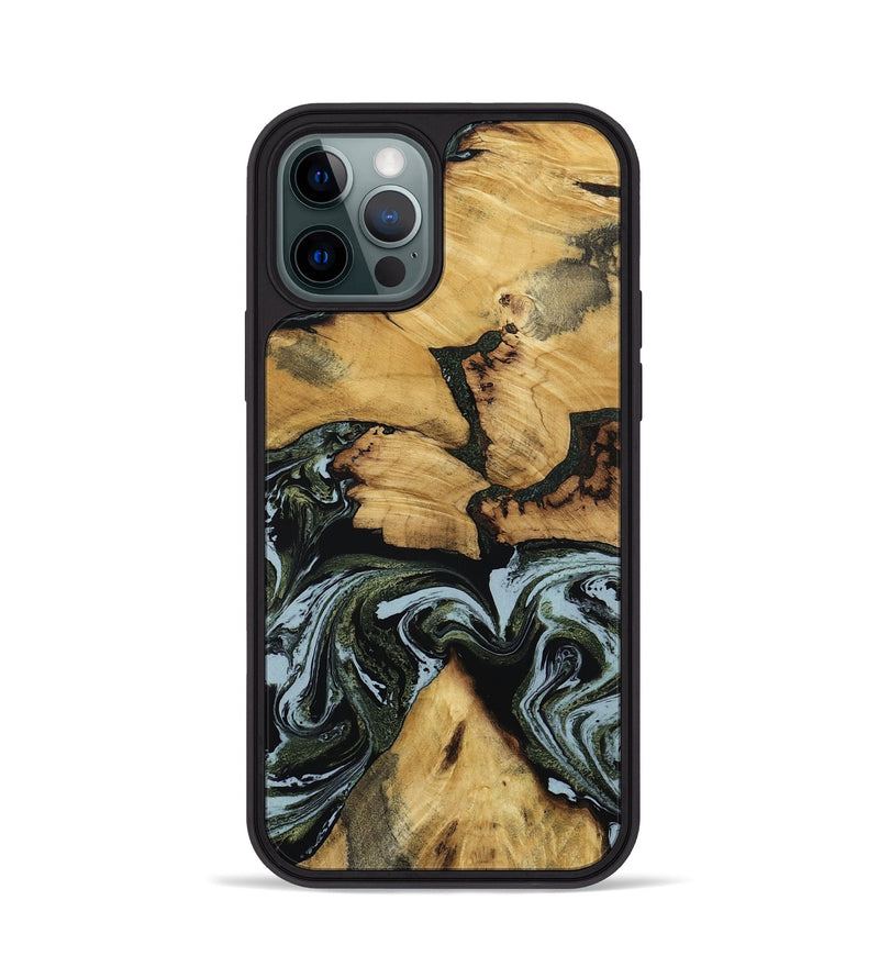 iPhone 12 Pro Wood Phone Case - Ava (Green, 801384)