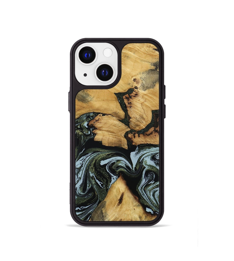 iPhone 13 mini Wood Phone Case - Ava (Green, 801384)