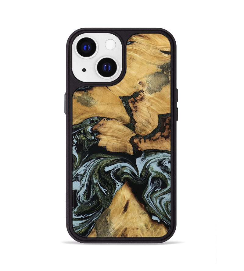 iPhone 13 Wood Phone Case - Ava (Green, 801384)
