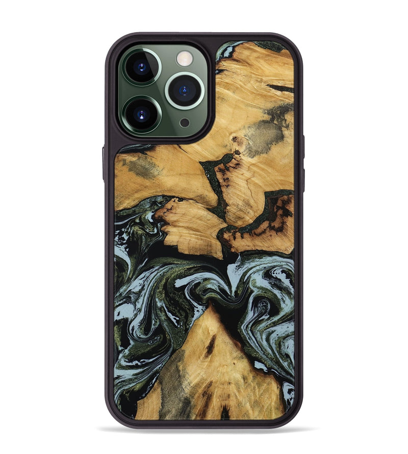 iPhone 13 Pro Max Wood Phone Case - Ava (Green, 801384)