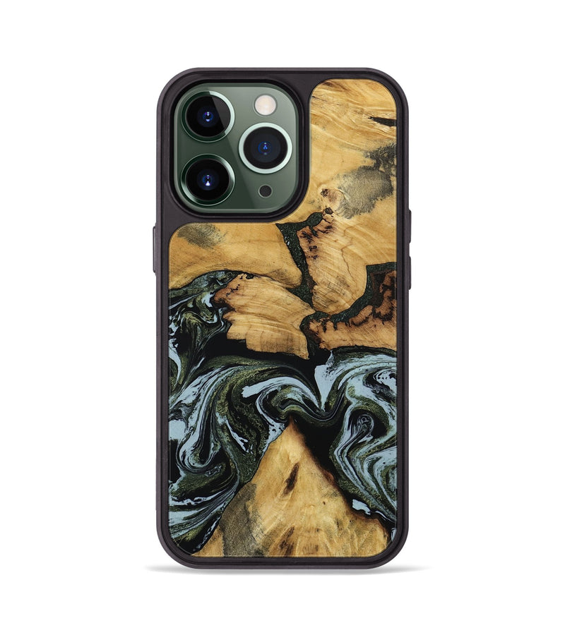 iPhone 13 Pro Wood Phone Case - Ava (Green, 801384)