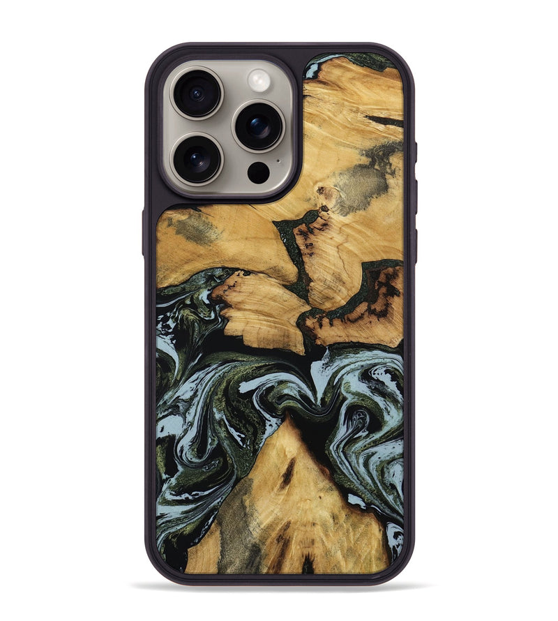 iPhone 15 Pro Max Wood Phone Case - Ava (Green, 801384)