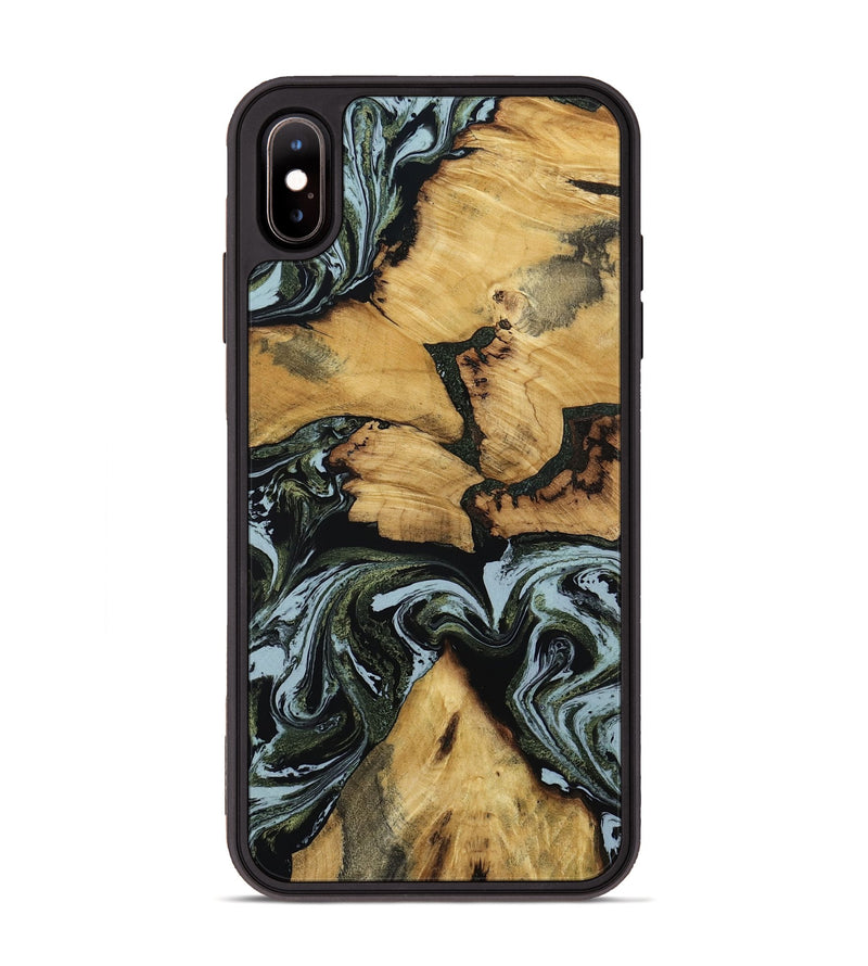 iPhone Xs Max Wood Phone Case - Ava (Green, 801384)