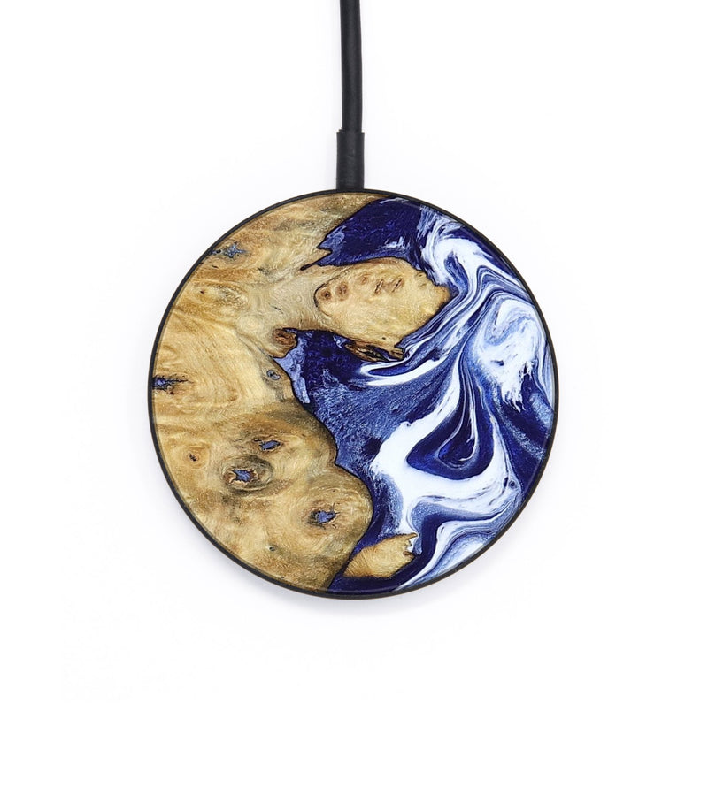 Circle Wood Wireless Charger - Evelynn (Blue, 801385)