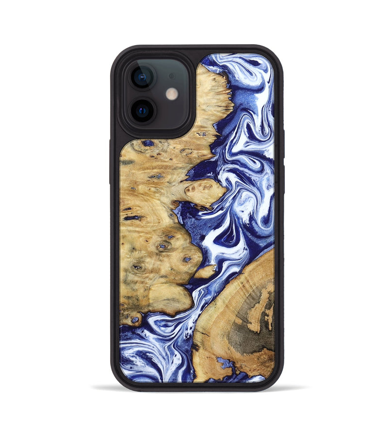 iPhone 12 Wood Phone Case - Evelynn (Blue, 801385)