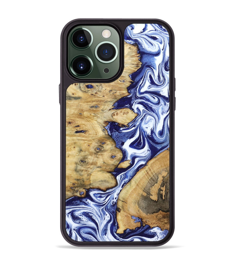 iPhone 13 Pro Max Wood Phone Case - Evelynn (Blue, 801385)