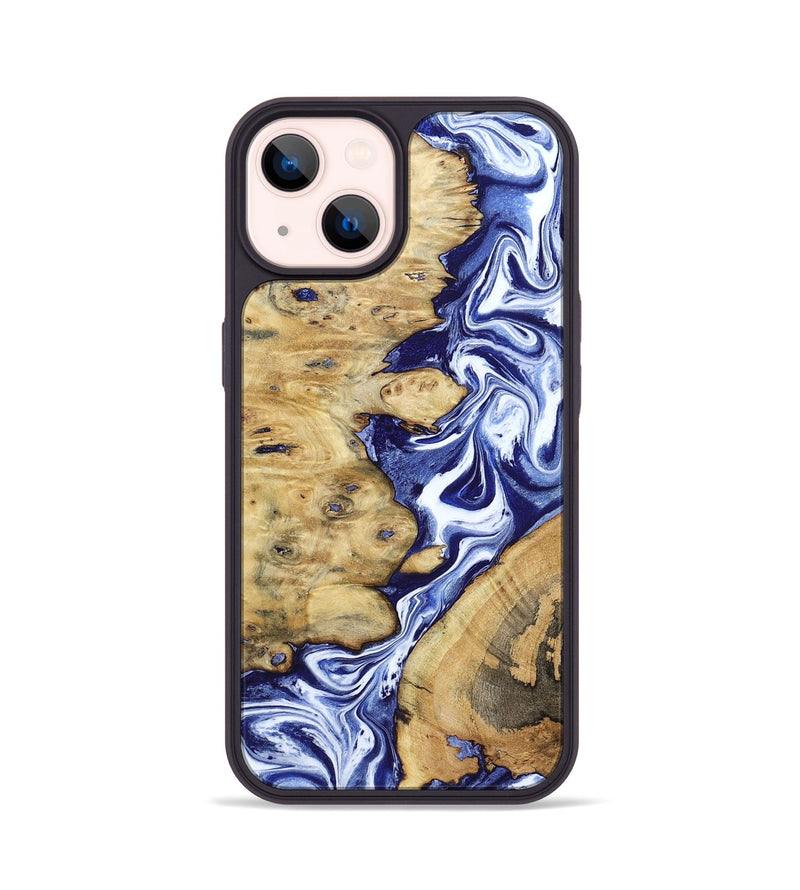 iPhone 14 Wood Phone Case - Evelynn (Blue, 801385)